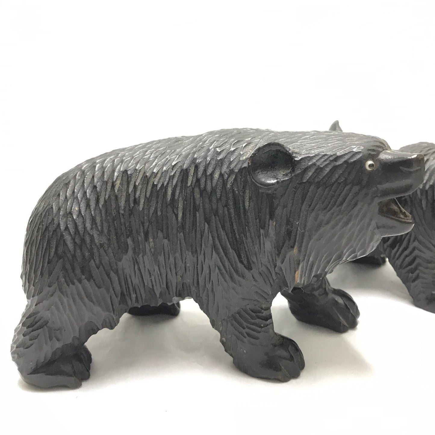 Pair of Ainu Hand Carved Bear Figurines