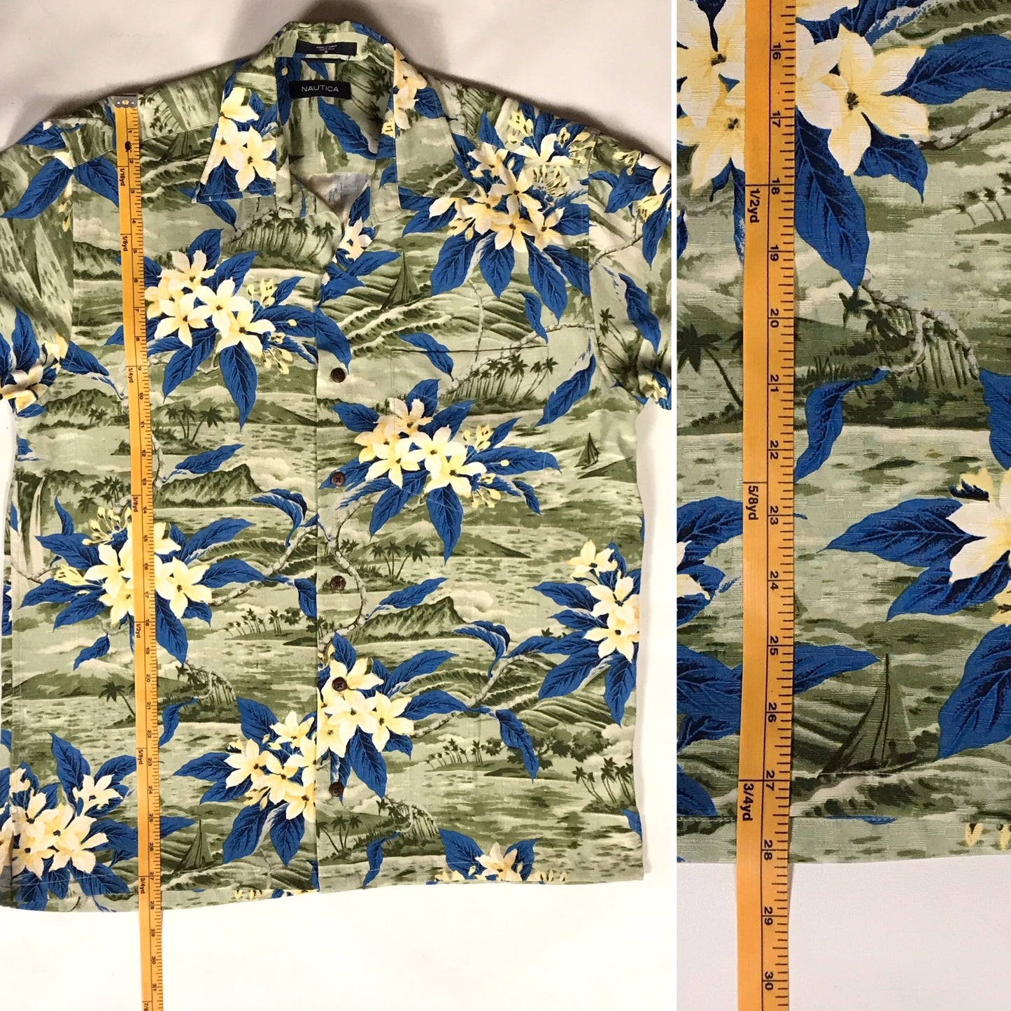 Nautica 100% Silk Men’s Hawaiian Shirt, Size Small