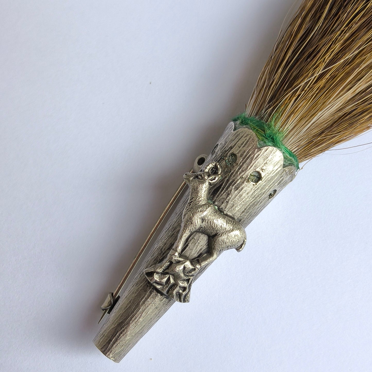 Vintage German Wild Boar Hair Pin, Hunting Hat Pin, Lapel Brooch