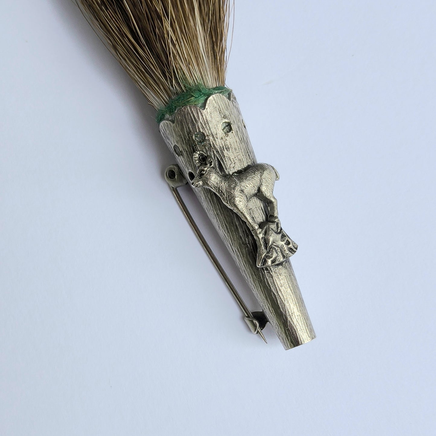 Vintage German Wild Boar Hair Pin, Hunting Hat Pin, Lapel Brooch