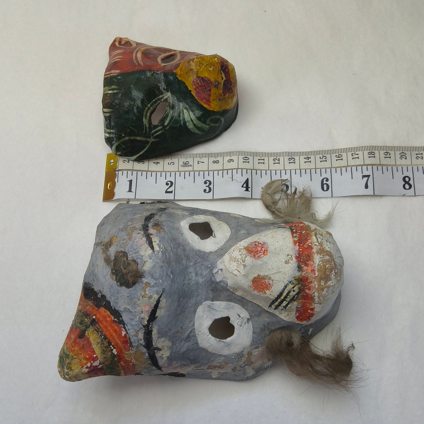 1930s Paper Mache Masks From Mexico WELL LOVED & Distressed, Lot of 5