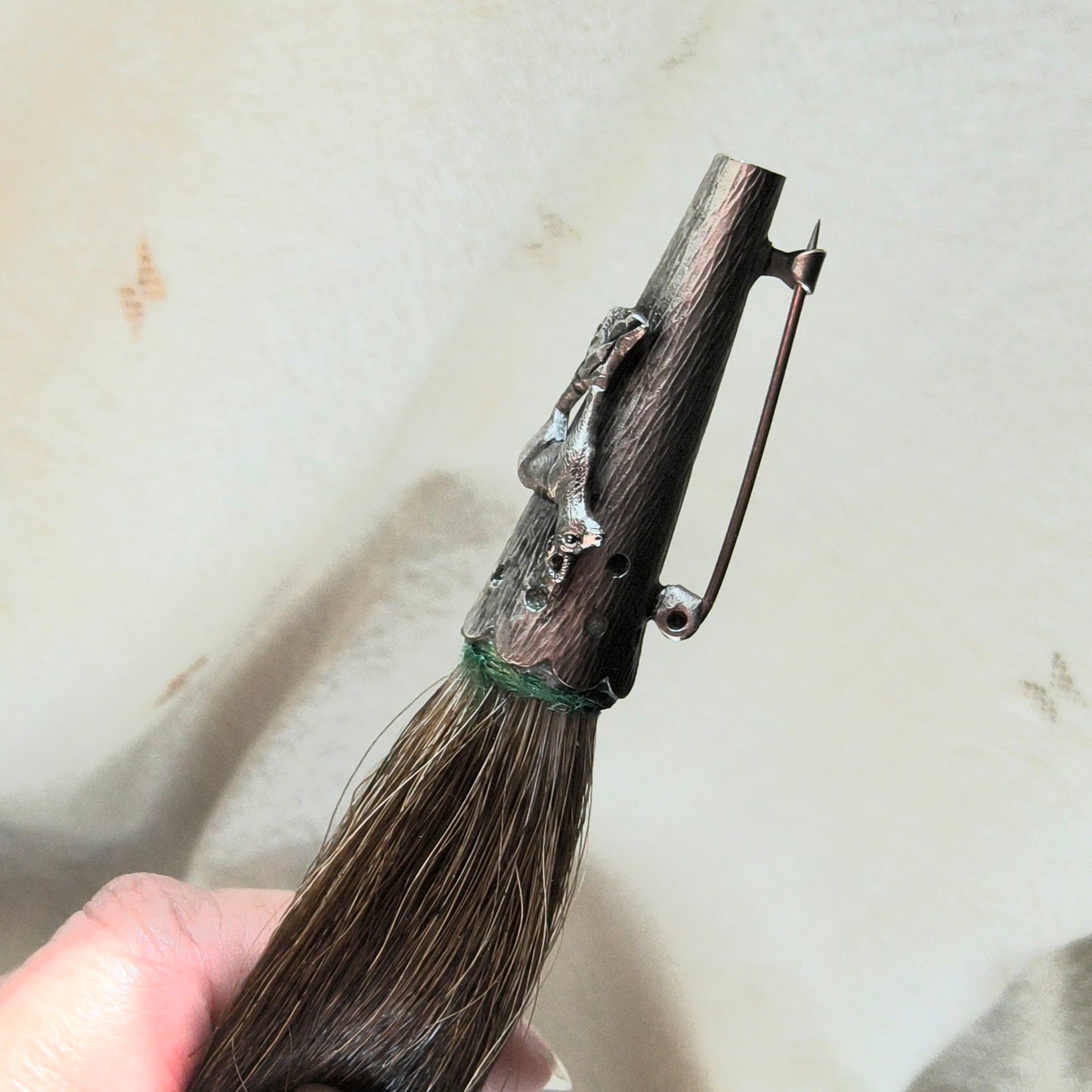 Vintage German Wild Boar Hair Pin, Hunting Hat Pin, Lapel Brooch