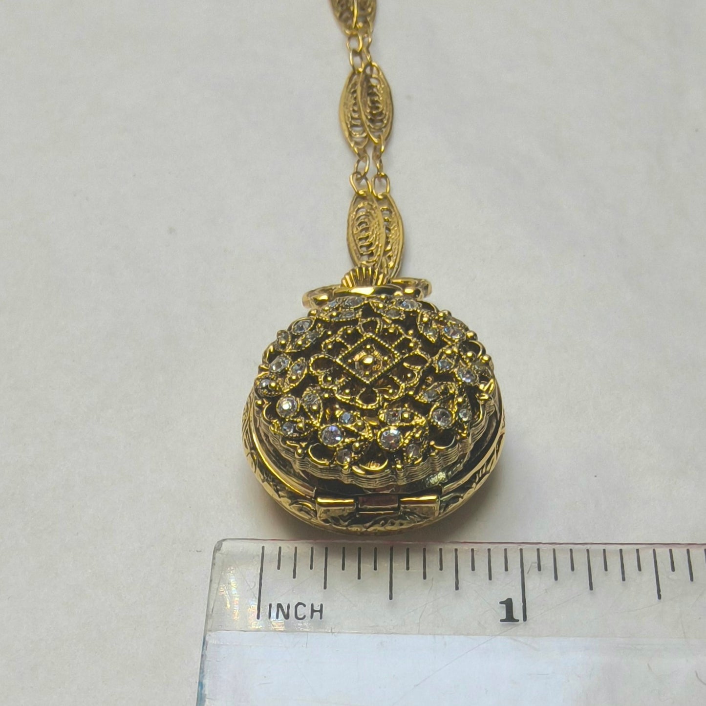 Pocket Watch Style Necklace, 1928 Brand, Quartz Battery Operated Watch