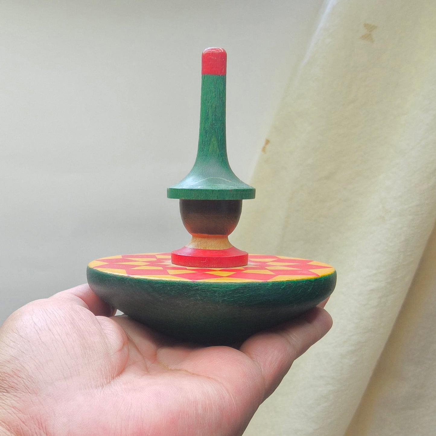 Vintage German Breitschwerdt Holzspielzeug Wooden Spinning Top, Wood Child's Toy