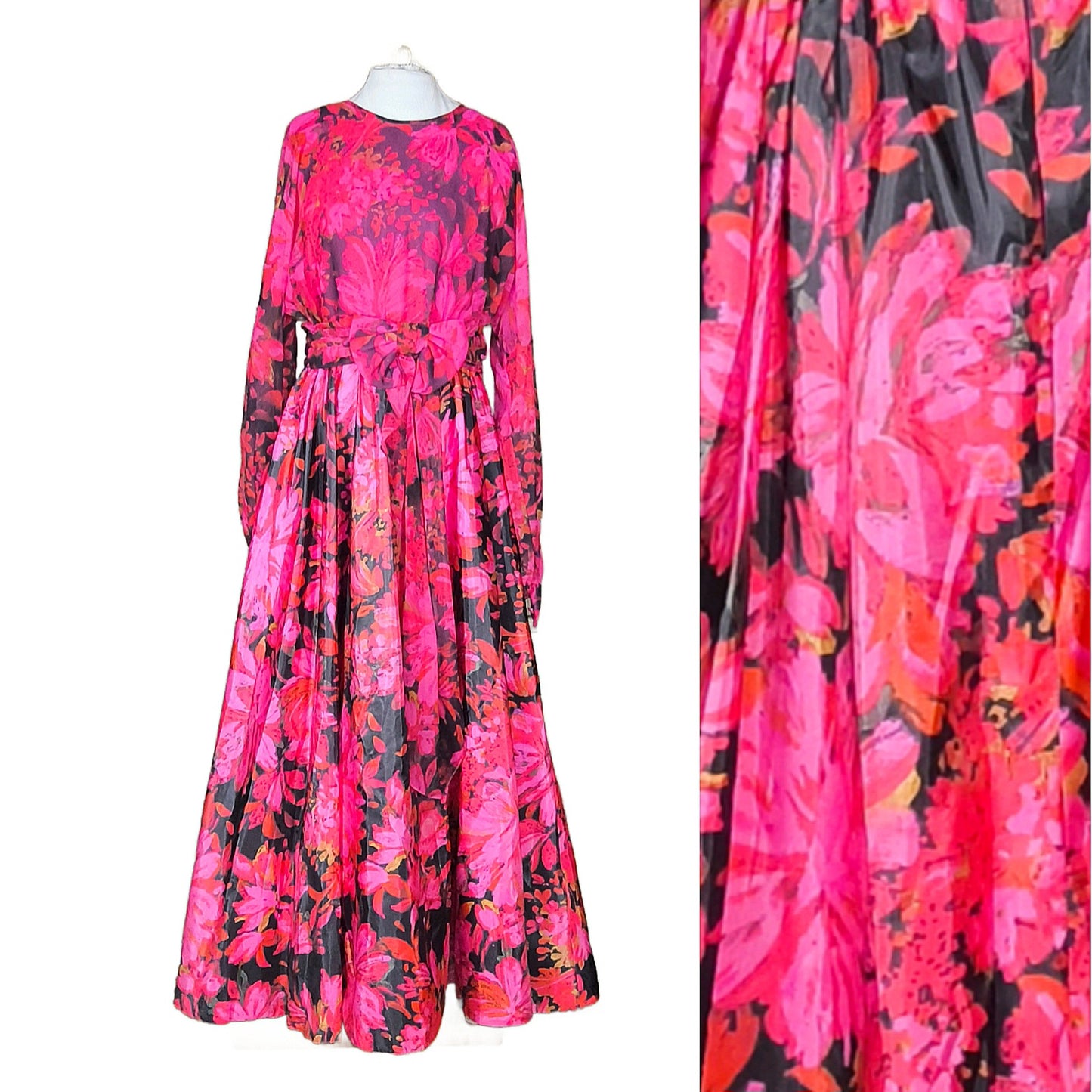 Vintage Jean Allen Floral Maxi Dress, Polyester