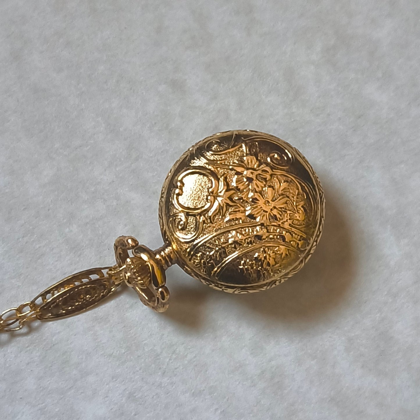 Pocket Watch Style Necklace, 1928 Brand, Quartz Battery Operated Watch